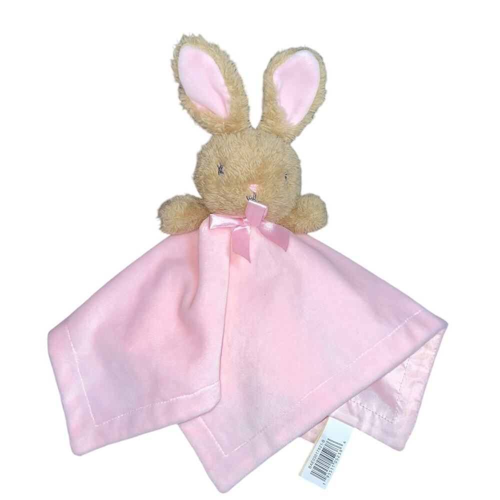 MTY International Pink Bunny Rabbit Plush Lovey Security Blanket Rattle Baby Toy
